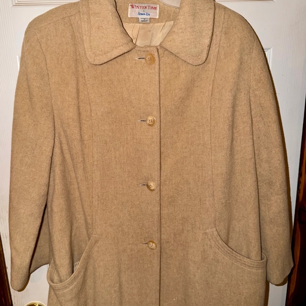 Vintage Classic Camel Wool Coat - Women's